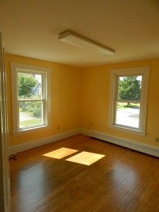 A second-floor office in the newly refurbished Canham House. (Doug Hubley/Bates College)