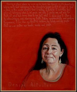 A portrait of Denise Altvater by Maine artist Robert Shetterly, from his "Americans Who Tell the Truth" series. Shetterly will introduce Altvater and Esther Attean (shown below) at a Harward Center Civic Forum on Oct. 1.