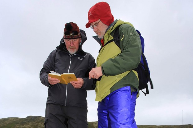 Professors Michael Retelle, at left, and William Ambrose on the island of Ingøya, Norway. (© Randall Hyman)