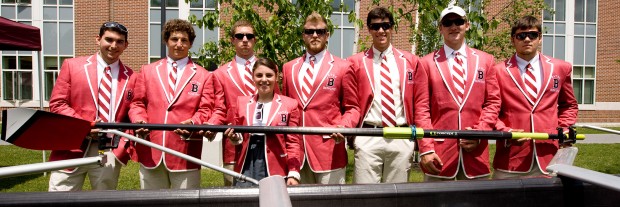 Following the team's top-three finish at the 2009 New England Rowing Championships, the Bates men's eight headed to England to compete at the Henley Royal Regatta. (Phyllis Graber Jensen/Bates College)