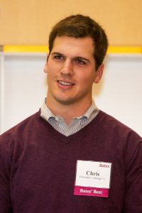 Chris Murtagh '11 received the Distinguished Young Alumni Award at Homecoming. (Rene Minnis for Bates College)