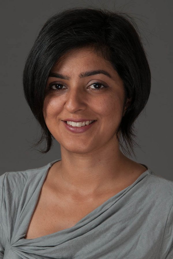 Ameena Ghaffar-Kucher offers the keynote address at the education symposium on April 8.