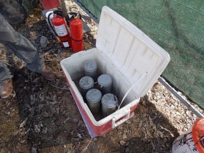 Concrete samples ready for the lab. (Doug Hubley/Bates College)