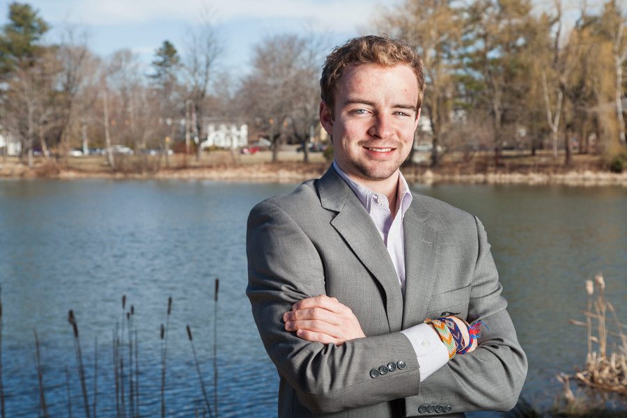 Patrick Tolosky ’15, a Spanish major and premed student from Longmeadow, Mass., was awarded a Davis Projects for Peace grant to build a health center in Peru. (Josh Kuckens/Bates College)