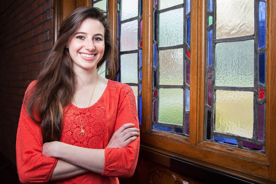 Amelia Oliver '15, an English and Russian double major from Potomac, Md., was awarded a 2015-16 Fulbright English Teaching Assistantship for Ukraine. (Josh Kuckens/Bates College)