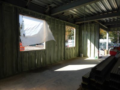 Photographed Oct. 20, 2015, this greenly insulated first-floor space at 55 Campus Ave. will be a game room. (Doug Hubley/Bates College)