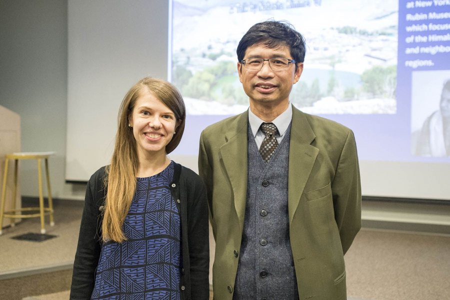 Tasha Kimmet '07 and her Bates adviser, Associate Professor of Art and Visual Culture Trian Nguyen. (Josh Kuckens/Bates College)