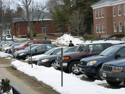 Andrews Road parking is soon to be only a cherished memory. (Doug Hubley/Bates College)