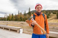 Tim Whiton '09 won the Sugarloaf Uphill Climb in Carrabassett Valley, Maine.
(Jamie Walter)