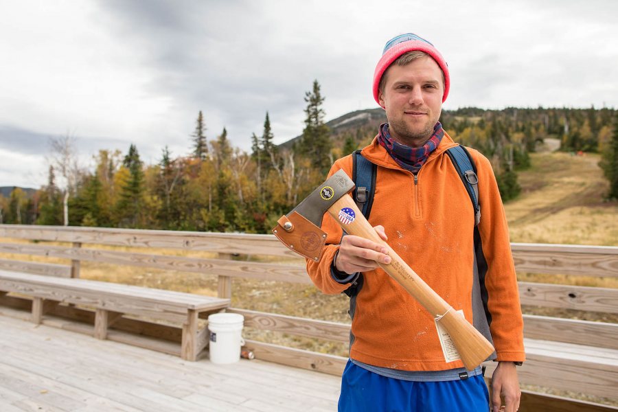 Tim Whiton '09 won the Sugarloaf Uphill Climb in Carrabassett Valley, Maine. (Jamie Walter)