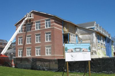 The real and envisioned student housing. (Doug Hubley/Bates College)