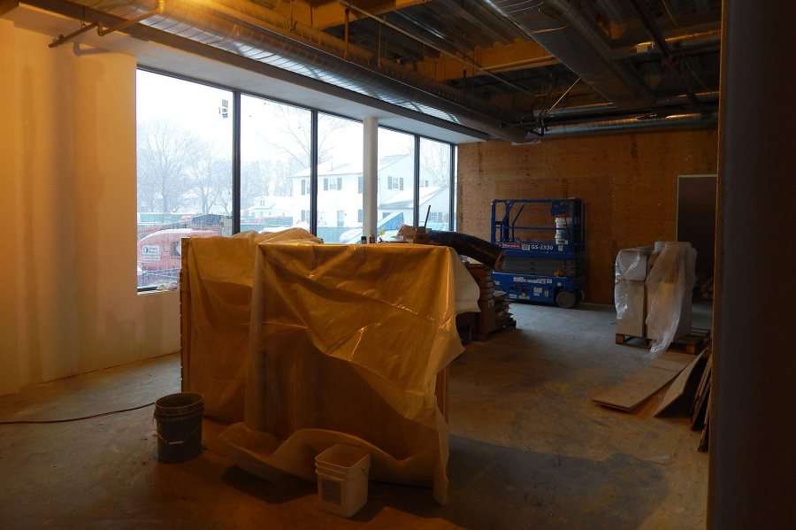 This space on the first floor of 65 Campus Ave. will be the College Store's textbook area. (Doug Hubley/Bates College) 