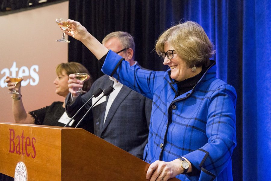 Bates President Clayton Spencer said, "I am enormously grateful for the generosity of this group of families who have chosen to support our most important priority — the academic program — in the most substantial way possible, through gifts to the endowment." (Phyllis Graber Jensen/Bates College)