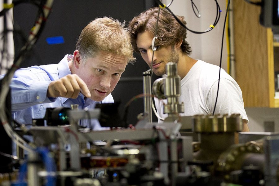 The grant from the Sherman Fairchild Foundation will " Associate Professor of Physics Nathan Lundblad In summer 2014, Associate Professor of Physics Nathan Lundblad works with summer student researcher Ben Lovitz '15 of Portland, Ore., in Lundblad's ultra-cold atomic physics lab. (Phyllis Graber Jensen/Bates College)
