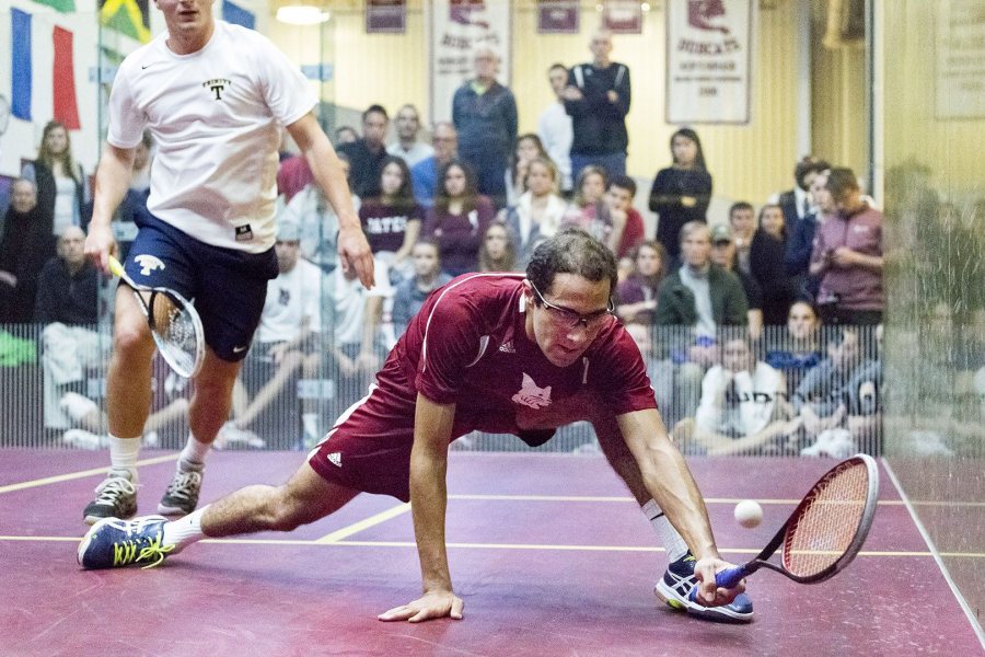  Abdel Khalek plays mistake-free squash; he's the master of what is known as “the basic game of squash.” (Josh Kuckens/Bates College) 