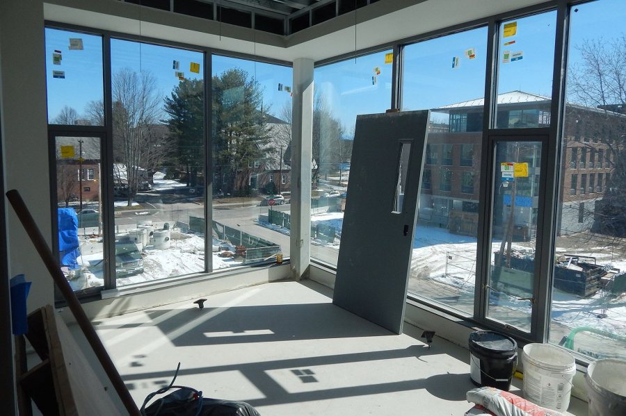 The view from a third-floor technology room at 55 Campus Ave. on March 22, 2016. (Doug Hubley/Bates College)
