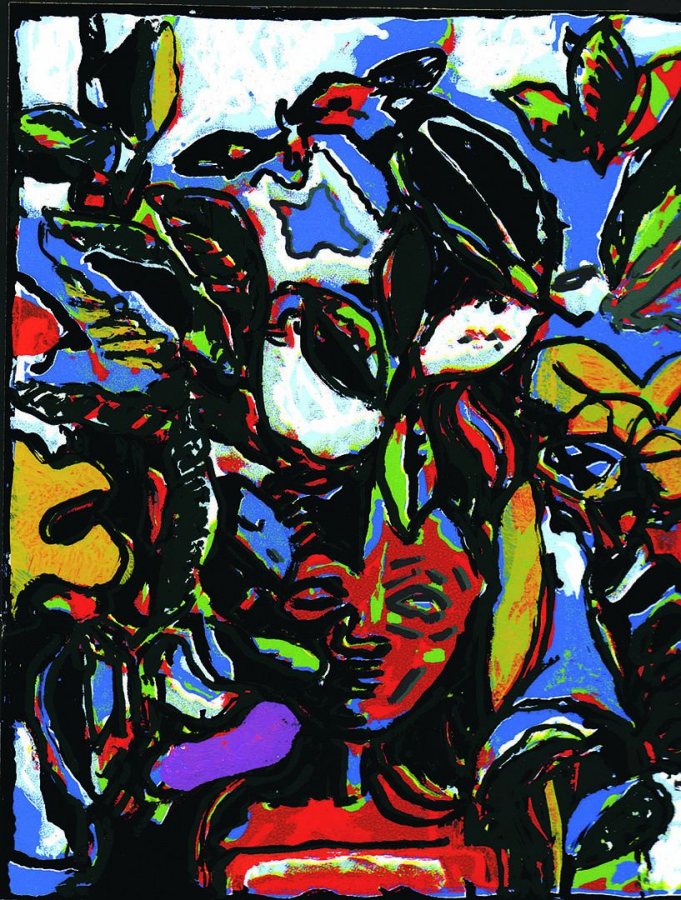 "Tropical Girl," serigraph by David Driskell from The Doorway Portfolio," 2009.