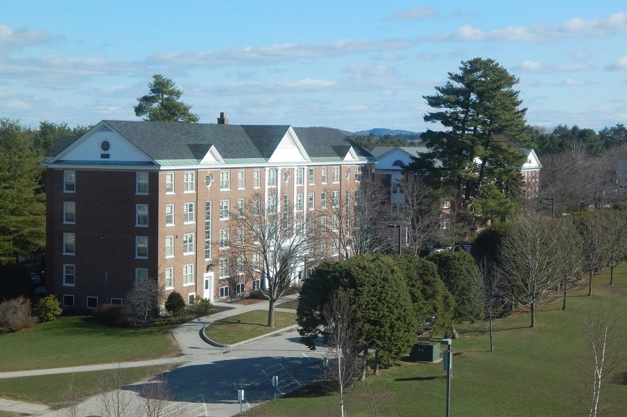 Smith Hall, viewed from the 60-foot Campus Construction Update stepladder. (Doug Hubley/Bates College) 