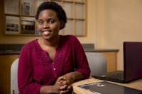 Bantu Maboso '18 of Mpaka, Swaziland, has been awarded a Davis Projects for Peace grant for summer 2016. (Phyllis Graber Jensen/Bates College)
