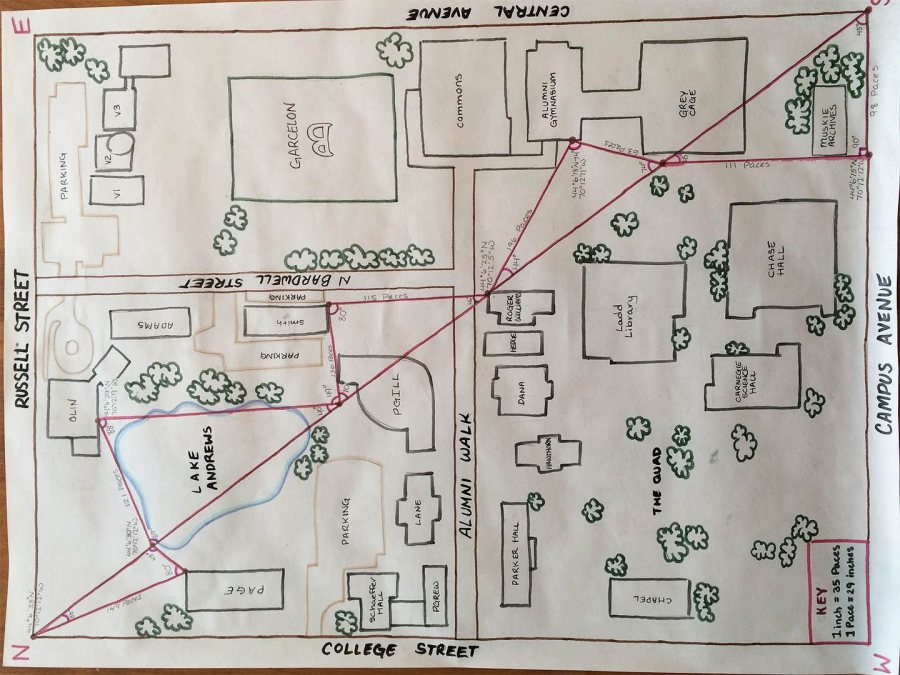 Triangulation in action: A map of the so-called Bates block by students in the Short Term course "Innovations in Mapping: From Paper to Pixels." 