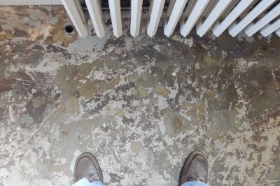 Floor show: A stripped floor in Smith Hall on July 5, 2016. (Doug Hubley/Bates College