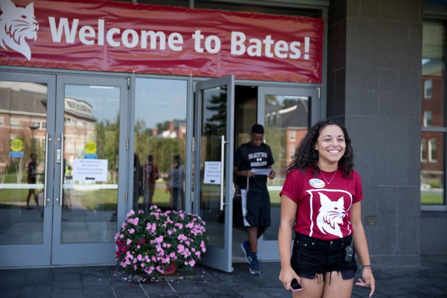 Opening Day 2015 , the first day of Orientation for the Class of 2019, included a First Generation to College Student and Parent Panel Discussion in Commons. Programming for First Gen students has been expanded this year. (Phyllis Graber Jensen / Bates College)