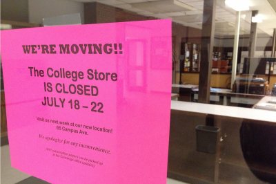 Now closed and all but empty of merchandise, the old College Store, in the basement of Chase Hall, is shown on Aug. 3, 2016. (Doug Hubley/Bates College)