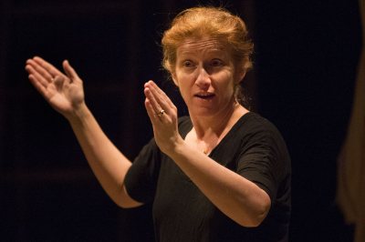 Visiting Professor of Theater Sally Wood directs "Tomorrow in the Battle."