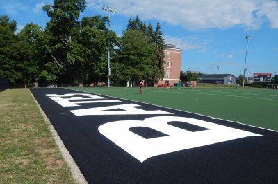 There's no doubt whose this new turf this is. (Doug Hubley/Bates College)