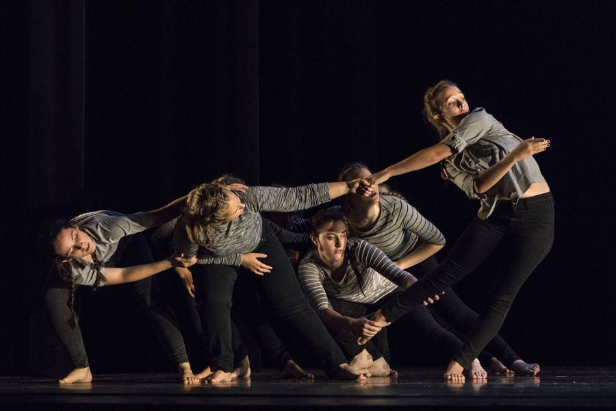 Shown in an October 2016 rehearsal, Bates dancers present the annual Fall Dance Concert Dec. 3–5. (Josh Kuckens/Bates College) 