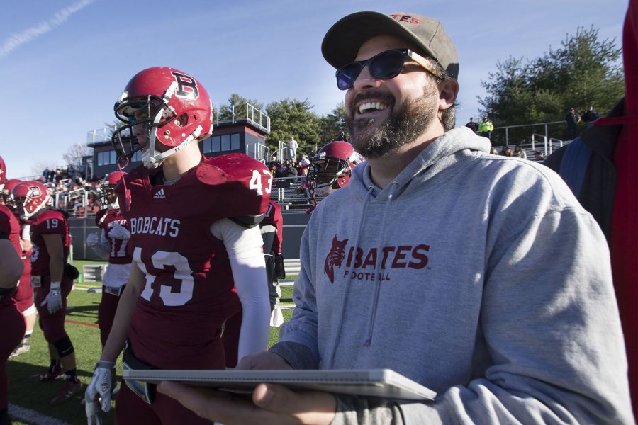 Associate Professor of Sociology Michael Rocque is also the faculty liaison to the Bobcat football team. (Phyllis Graber Jensen/Bates College)