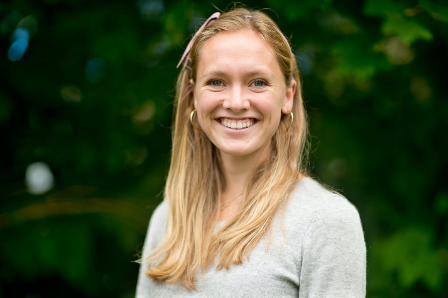 Senior speaker at Bates' 2017 Commencement, Molly Chisholm is shown in 2015 in her role as a Career Development Center Fellow. (Phyllis Graber Jensen/Bates College)