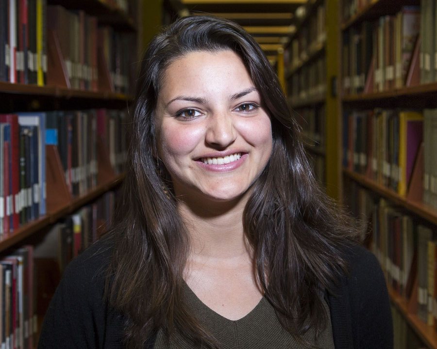 Tara Das ’16 of Boston, a politics and French double major, received an English Teaching Assistant Award for Morocco. (Josh Kuckens/Bates College)