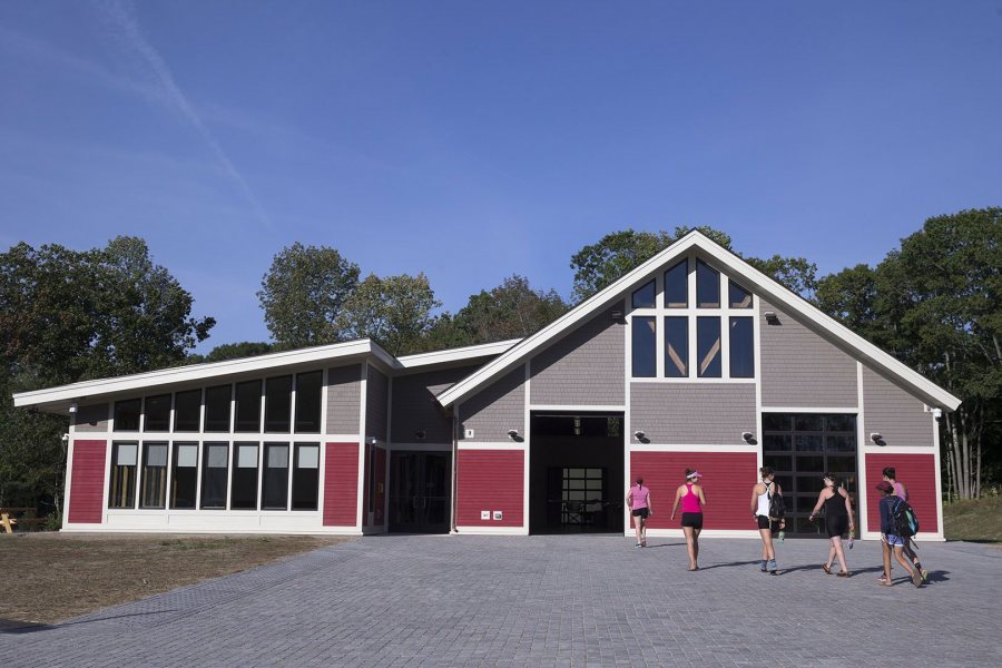 The donor-funded boathouse was dedicated on Oct. 29, 2016. (Andree Kehn for Bates College)