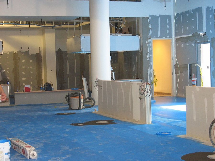 The servery in its blue period. (Doug Hubley/Bates College)