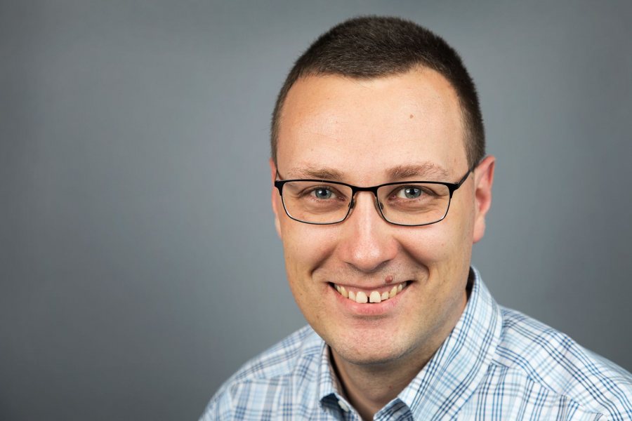 Once a volunteer firefighter in his native Germany, Martin Kruse is assistant professor of biology and neuroscience at Bates. (Theophil Syslo/Bates College)