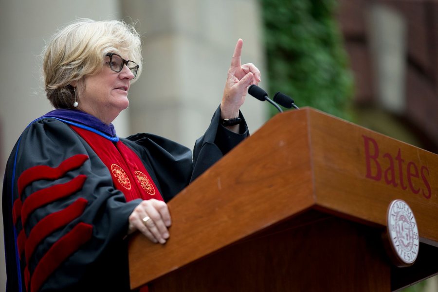 President Clayton Spencer's 2017 Convocation remarks took aim at the nation's inflamed politics and civic culture. (Phyllis Graber Jensen/Bates College) 