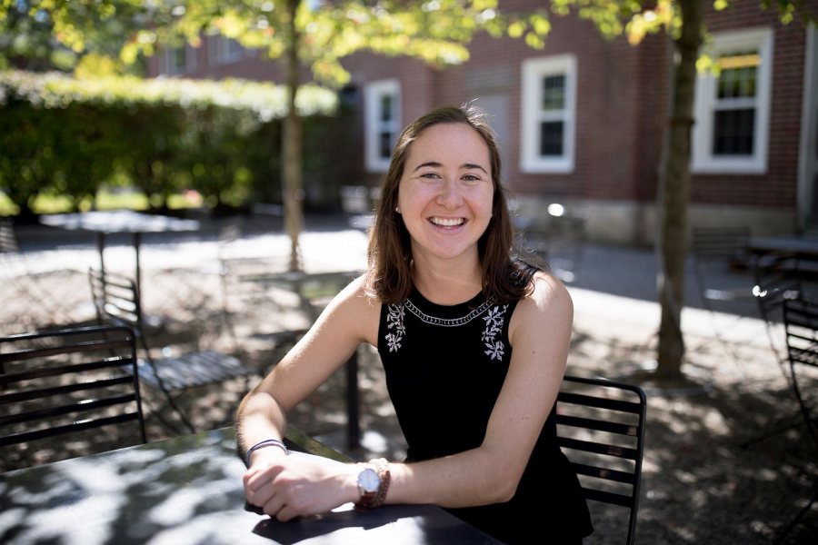 Danielle Fournier '18 comes from Sugar Land, Texas, near Houston, a region seriously affected by Hurricane Harvey. (Phyllis Graber Jensen/Bates College) 