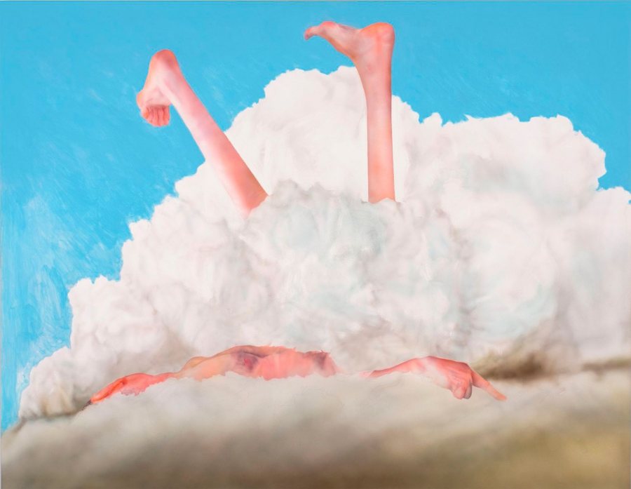 "Legs Up" (2013), a painting in polymer emulsion on honeycomb panel by Robert Feintuch. Courtesy Sonnabend Gallery, New York; Miller Yezerski Gallery; Boston, and the artist.