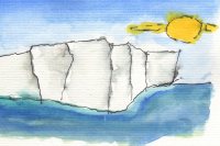 This watercolor was painted by oceanographer Gregory Johnson '85 to illustrate various concepts about climate change. (Copyright Gregory Johnson)