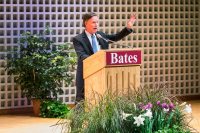 Ambassador (Ret.) Nicholas Burns speaks during a lecture on "Trump Foreign Policy and Challenges to America's Global Leadership" in the Olin Concert Hall on March 29, 2018. 

Ambassador (Ret.) Nicholas Burns is the Roy and Barbara Goodman Family Professor of the Practice of Diplomacy and International Relations at the Harvard Kennedy School of Government. He is founder and Faculty Director of the Future of Diplomacy Project and Faculty Chair for the Programs on the Middle East and on India and South Asia. Professor Burns served in the United States government for twenty-seven years.  As a career Foreign Service Officer, he was Under Secretary of State for Political Affairs from 2005 to 2008; the State DepartmentÕs third-ranking official when he led negotiations on the U.S.ÐIndia Civil Nuclear Agreement; a long-term military assistance agreement with Israel; and was the lead U.S. negotiator on IranÕs nuclear program. He was U.S. Ambassador to NATO (2001Ð2005), Ambassador to Greece (1997Ð2001), and State Department Spokesman (1995Ð1997).