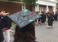 From Bigfoot to girl power, Commencement mortarboard art from seven seniors