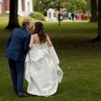 Bates alumni Elizabeth Merrill '00 and Lawson Rudasill '00 were married in the Bates College Chapel, with a "first look" and Ketubah (marriage contract) signing at Lake Andrews, followed by a cocktail hour in Commons' Fireplace Lounge, and a reception in Pettengill Hall's Perry Atrium.The ceremony officiants were Cynthia Link '00 and Ed Pauker '00.