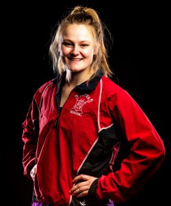 Lily Kinder ’22 of Pike, N.H., is the sole first-year competing for Bates at this weekend's NCAA Rowing Championships. (Brewster Burns for Bates College)
