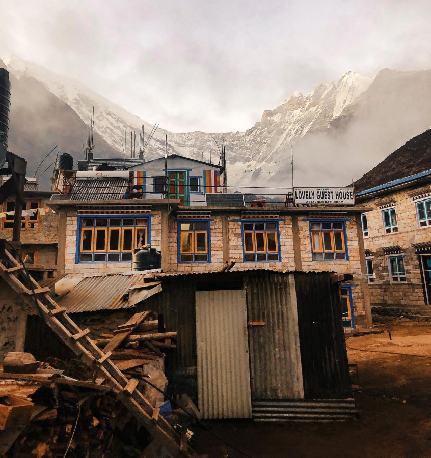 Smith, Kathleen SIT Nepal Fall 2018 I took this picture during my independent study project in a small village by the name of Kyanjin Gompa located in the central Himalayas in the Langtang region of Nepal. In 2015 there was a 7.8 magnitude earthquake that devastated Nepal and hit this region really hard. Directly following the earthquake, an avalanche triggered a glacier to break loose from the peaks above, and the glaciers came tumbling down hitting the village with the force of half an atomic bomb. For one month, I studied this area and the rebuilding process and social changes that exist in high mountainous populations after natural disasters. This photo shows a tea house that has been rebuilt and that I lived in while conducting my research. This photo was selected for the 2019 Barlow Off-Campus Photography Exhibition and shown at the 2019 Mount David Summit on March 29, 2019.