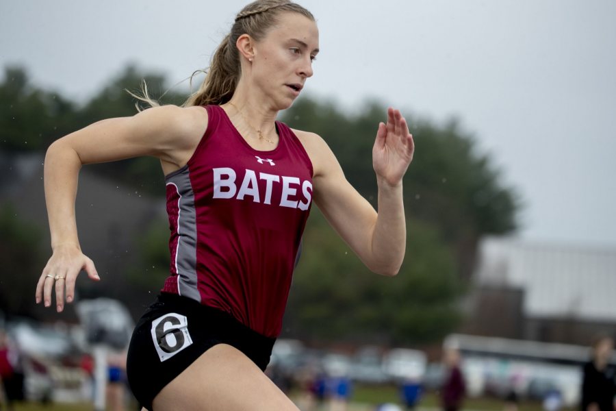 Bates women's track and field placed second of eight teams at a heptathlon competition on the Russell Street Track on April 20, 2019.