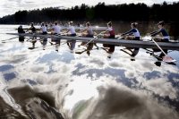 Rowing teams at practice.batescollege's profile picturebatescollegeVerifiedLiked by mjmilliken and batescollege's profile picturebatescollegeVerified“It’s a dream.”.— Peter Steenstra, head rowing coach at Bates, says of the stretch along the Androscoggin River in Greene that Bates rowers call home..This afternoon afforded the men’s and women’s teams delightful conditions in which to practice for Sunday’s upcoming President’s Cup, the signature home regatta hosted by Bates with Bowdoin and Colby.