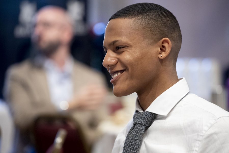 Bates Harward Center for Community Partnerships Annual Award CelebrationElijah McLean '20 of Providence, R.I., Harward Center Award for Outstanding Community Volunteerism and Student Leadership