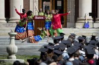 2019 Baccalaureate:Saturday May 25, 20192:00 p.m.Historic Quad Francisco "Franky" Urueta of Facility Services delivered the Baccalaureate Address.Baccalaureate is a gathering of graduating seniors and their families and friends to celebrate the journey through Bates and beyond. The service speaks through the languages of many religions and spiritualities, and celebrates with poetry, music, dance, and reflection.Seniors process into the service in their gowns, and all friends and family are welcome to attend. Seating is first-come, first-served on folding chairs. The rain site is in Merrill gym. The procession begins at 1:50, with a musical prelude before. Graduates will process and recess through trellises adorned with “blessing tags” bearing well-wishes from parents and guardians. For those who have not mailed in blessing tags, there will be a table and supplies for creating and hanging the tags before the service.