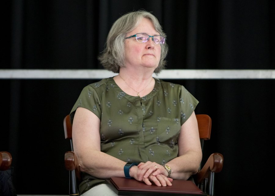 Patricia Sullivan Doyle ’79 received the Alumni Community Service Award at Reunion 2019. (Rene Roy for Bates College)